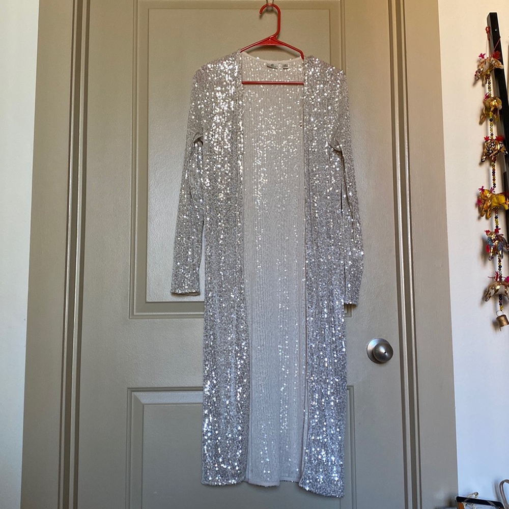 Sequin Duster cardigan
